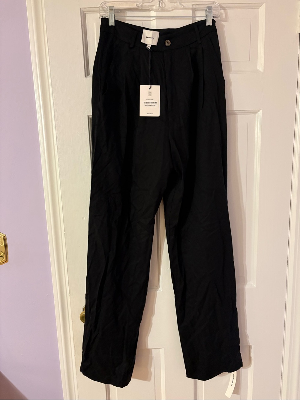 Reformation Mason Pant in Black (Size 4)